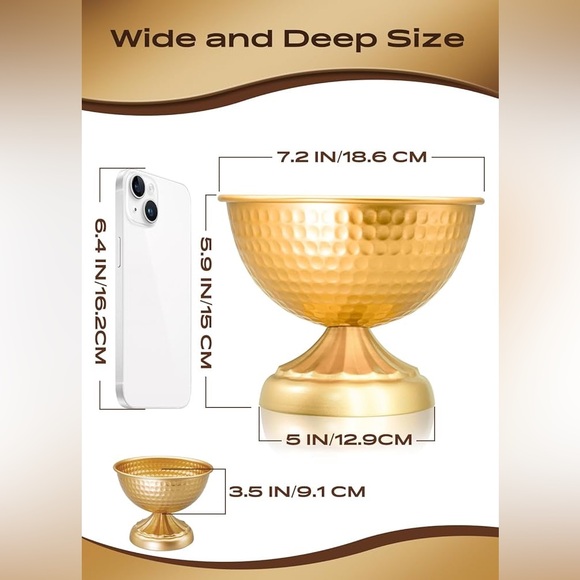 Hammered Gold Vases for Centerpieces - Picture 2 of 7